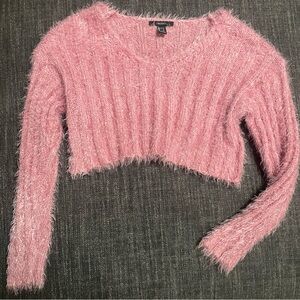 Forever 21 Fuzzy Cropped Knit Top